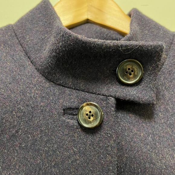 Brooks Brothers Stand Collar Wool Pea Coat, Deep Purple - Picture 7 of 10